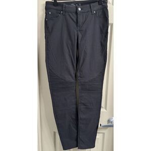 Prana Breanna Moto Pants Women's 6 Skinny‎ Leg Black 32 x 30 Low Rise